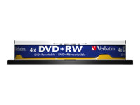 Verbatim - 10 x DVD+RW - 4.7 Go (120 minutes) 4x - argent mat - spindle 43488
