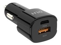 DLH - Adaptateur d'alimentation pour voiture - 38 Watt - FC - 2 connecteurs de sortie (USB type A, 24 pin USB-C) DY-AU4728B