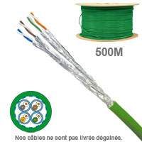 Câble réseau cuivre en touret CAT7A SFTP LSZH 100 OHMS AWG23 Platine Réseaux,Paires : 1x4, Longueur : 500m 6730