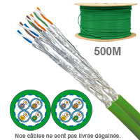 Câble réseau cuivre en touret CAT7A SFTP LSZH 100 OHMS AWG23 Platine Réseaux,Paires : 2x4, Longueur : 500m 6731