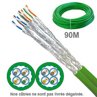  Câble réseau cuivre en touret CAT7A SFTP LSZH 100 OHMS AWG23 Platine Réseaux,Paires : 2x4, Longueur : 90m 6736