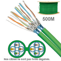 Câble réseau cuivre en touret CAT6A FFTP LS0H 10 GBit 100OHMS AWG23 Platine Réseaux, Paires : 2x4, Longueur : 500m 6711