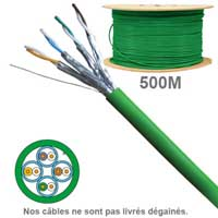 Câble réseau cuivre en touret CAT6A UFTP LSZH 100 OHMS AWG23 Platine Réseaux, Paires : 1x4, Longueur : 500m 6720