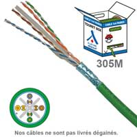 Câble réseau cuivre en touret box CAT6 FUTP LSZH 100 OHMS AWG23 Platine Réseaux, Paires : 1x4, Longueur : 305m 6702
