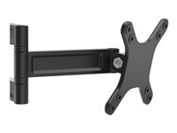 StarTech.com Bras d'écran à montage mural - Double pivot - Support mural pour moniteur plat à fixation VESA jusqu'à 27" 15 kg - Kit de montage (support de fixation, vis, bras pour moniteur) - bras réglable - pour Écran LCD - aluminium - noir - Taille d'écran : 13"-34" - montable sur mur ARMWALLDS