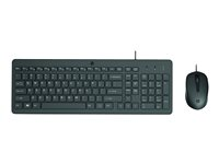 HP 150 - Ensemble clavier et souris - USB - QWERTY - Anglais - noir - pour HP 21, 27; Laptop 14, 15, 15s; Pavilion 15 240J7AA#ABB