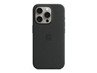 Apple - Coque de protection pour téléphone portable - compatibilité avec MagSafe - silicone - noir - pour iPhone 15 Pro MT1A3ZM/A