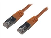 MCL - Cordon de raccordement - RJ-45 (M) pour RJ-45 (M) - 3 m - paire torsadée écrantée (F/UTP) - CAT 6 - moulé, sans crochet, bloqué - orange FCC6BM-3M/O