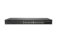 SonicWall Switch SWS14-24FPOE - Commutateur - Géré - 24 x 10/100/1000 (PoE+) + 4 x 10 Gigabit SFP+ - Montable sur rack - PoE+ (410 W) - avec Support 24x7 de 3 ans 02-SSC-8376